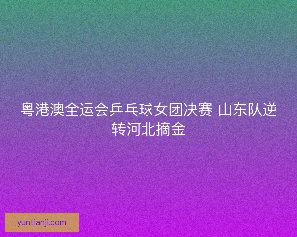 粤港澳全运会乒乓球女团决赛 山东队逆转河北摘金